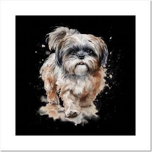Shih Tzu Watercolor Style Posters and Art